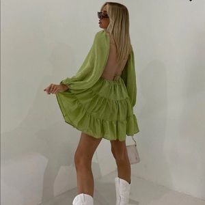 Princess Polly green backless dress